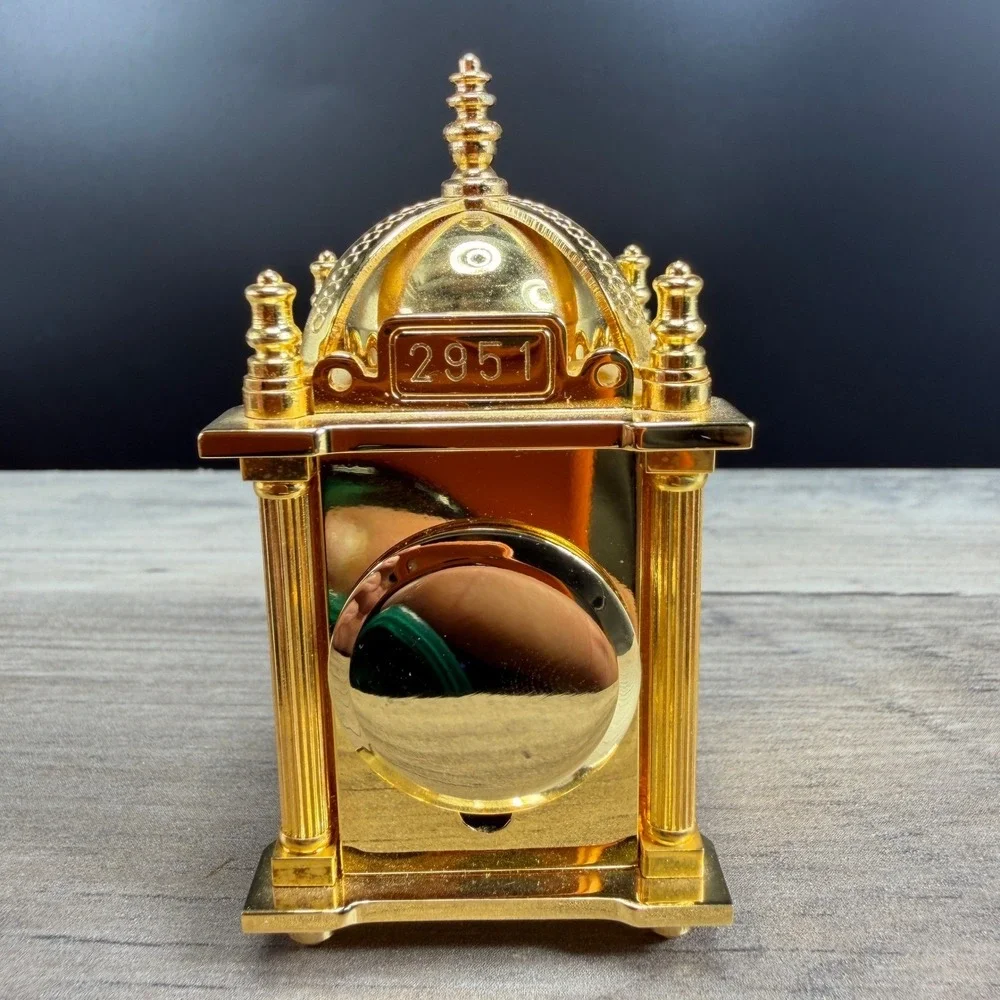 Bulova 1988 Miniature Gold Tone Dome Carriage Limited Edition Lantern Clock ASIS